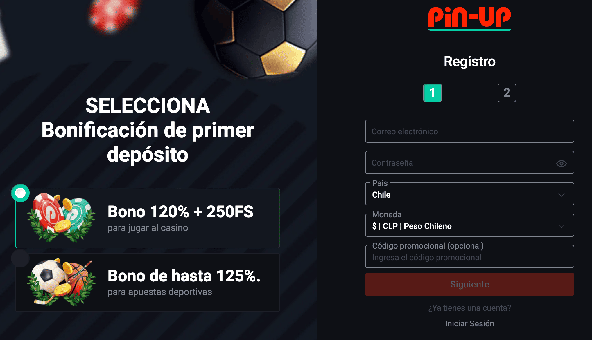 pin up registro